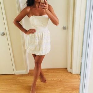 SEXY WHITE LACE MINI DRESS